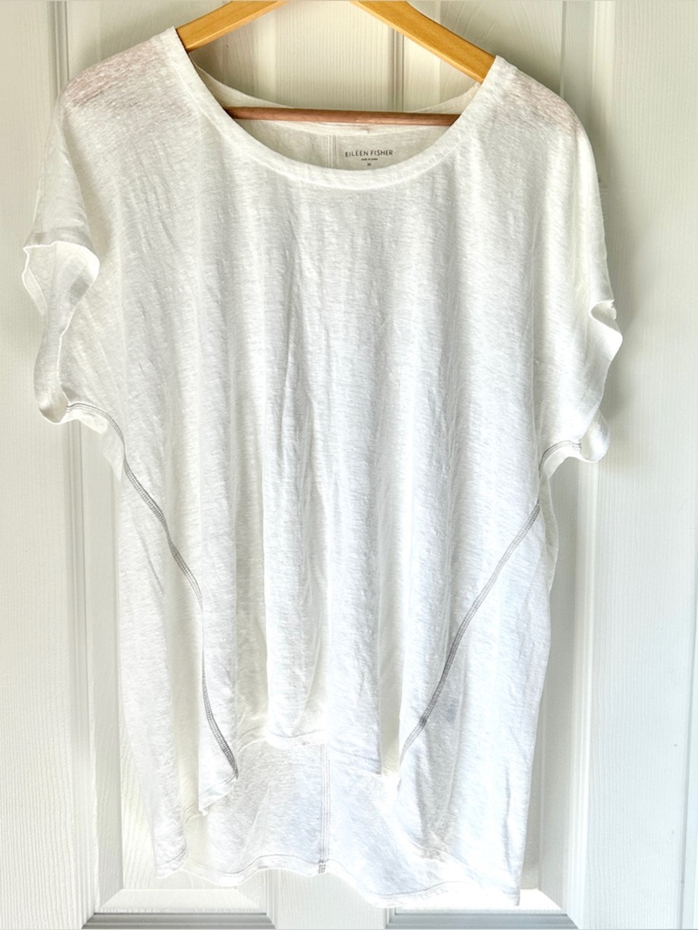 Eileen Fisher Organic Linen Top white